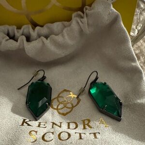 Kendra Scott Emerald Green Geometric Earrings